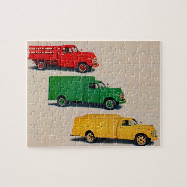 Puzzle trois camions des années 40 (Horizontal)