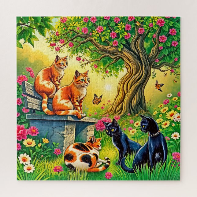 Puzzle Trois chats oranges (Vertical)