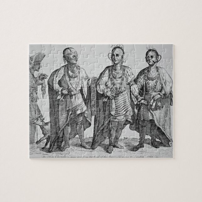 Puzzle Trois chefs cherokee américains, 1762 (gravure) (Horizontal)