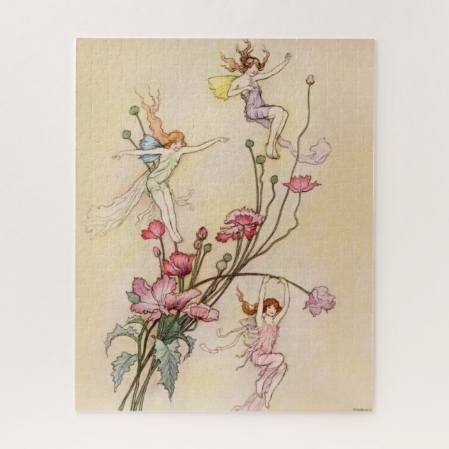 Puzzle « Trois esprits fous de joie » par Warwick Goble (Vertical)