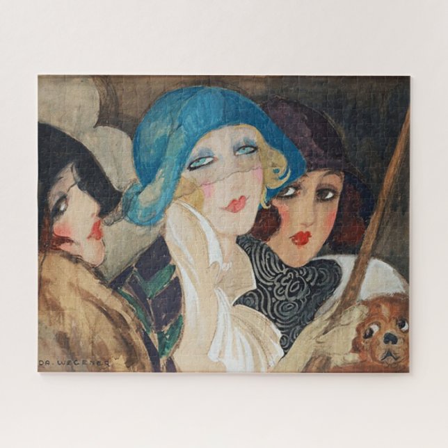 Puzzle Trois femmes sous un parapluie  (Horizontal)