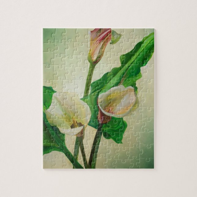 Puzzle Trois Lys Calla Étonnant Botanique Acrylique (Vertical)