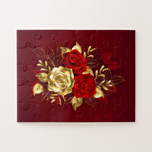 Puzzle Trois roses de joaillerie (Horizontal)