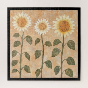 Puzzle Trois Tournesols Terracotta Cottagecore