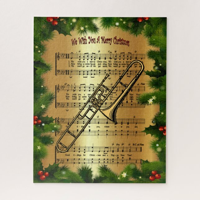 Puzzle Trombone ~ "Nous Vous Souhaitons Un Joyeux Noël" ~ (Vertical)