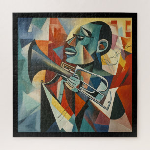 Puzzle Trompettiste de jazz cubiste abstrait