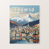 Tromso Norvège Travel Art Vintage