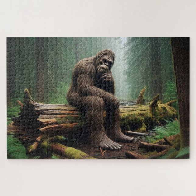 Puzzle Trône boisé de Bigfoot, Bigfoot perdu dans ses pen (Horizontal)