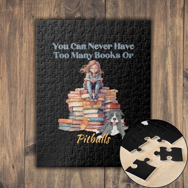 Puzzle Trop de livres ou Pitbulls  (Too Many Books or Pitbulls Jigsaw Puzzle)