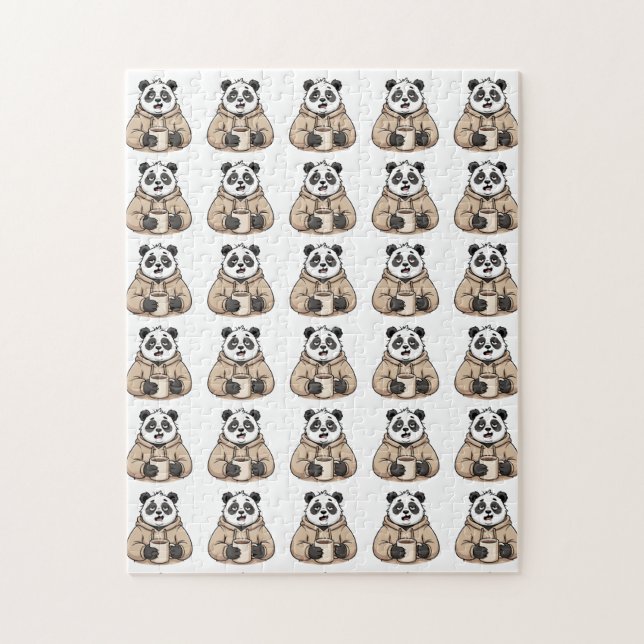 Puzzle Trop fatigué pour fonctionner Panda Café Dessin an (Vertical)