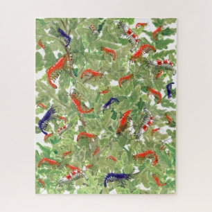 Puzzle Tropical Cherry Shrimp Aquatic Pet Aquarium Dur