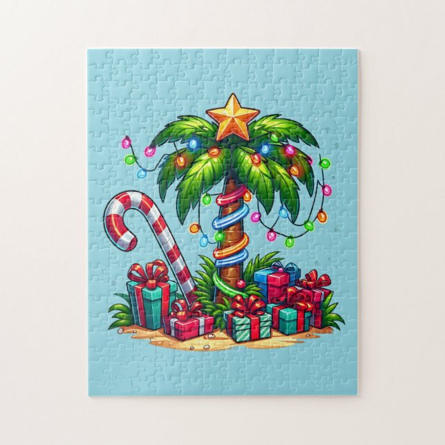 Puzzle Tropical Christmas Holiday Palm Tree (Vertical)