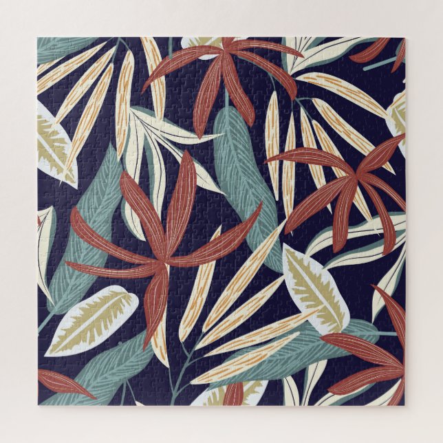Puzzle Tropical Dark : Creative Plante Print (Vertical)