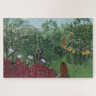 Puzzle Tropical Forest With Apes and Snake (Rousseau)