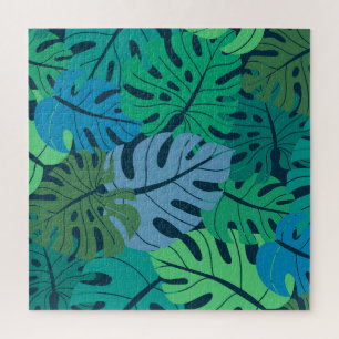 Puzzle Tropical Jungle Palm Motif sans couture