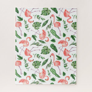 Puzzle Tropical Pink Flamingo Pattern v2