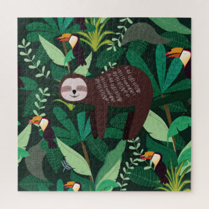 Puzzle Tropical Sloth : Cartoon Motif sans couture