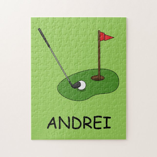 Puzzle Trou de golf avec drapeau Personnaliser (Vertical)