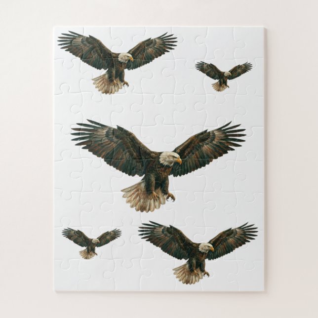 Puzzle Troupeau d'aigles dynamique – Casse-tête de libert (Vertical)