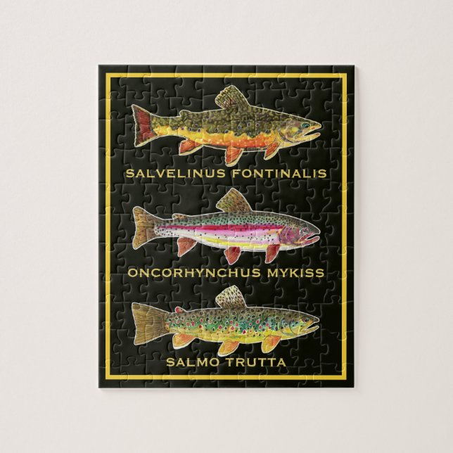 Puzzle Trout - Brown, Rainbow, Brook (Vertical)