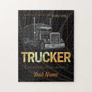 Puzzle Trucker Né Pour Être Conducteur Rétro Camion Vinta