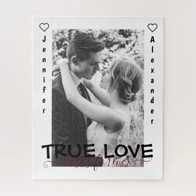 Puzzle True Love Lasts Forever mous Couple Heart Photo (Vertical)