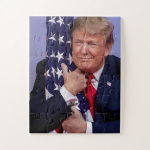 Puzzle Trump accentue le drapeau américain