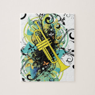 Puzzle Trumpet Grunge Swirl