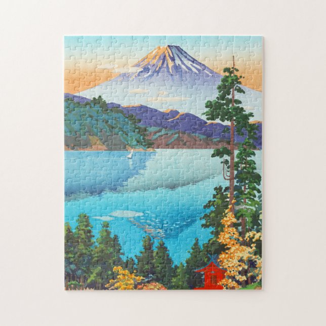 Puzzle Tsuchiya Koitsu Lake Ashi dans l'art Hakone Hills (Vertical)