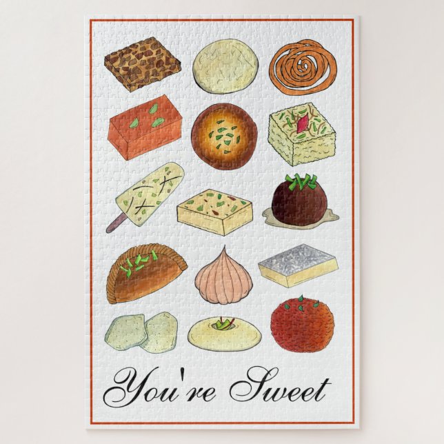 Puzzle Tu es un Indien doux Mithai sucré Confections Nour (Vertical)