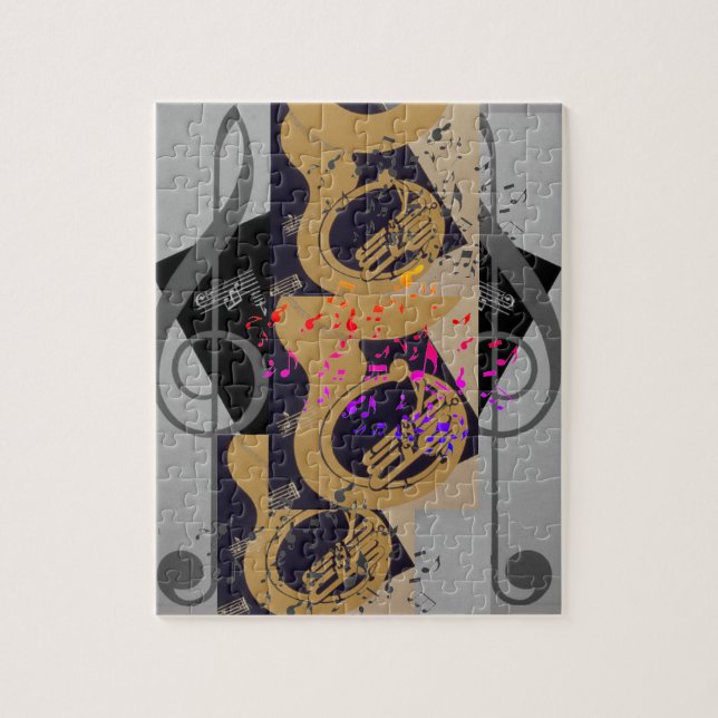 Puzzle Tuba Et Music Notes (Vertical)