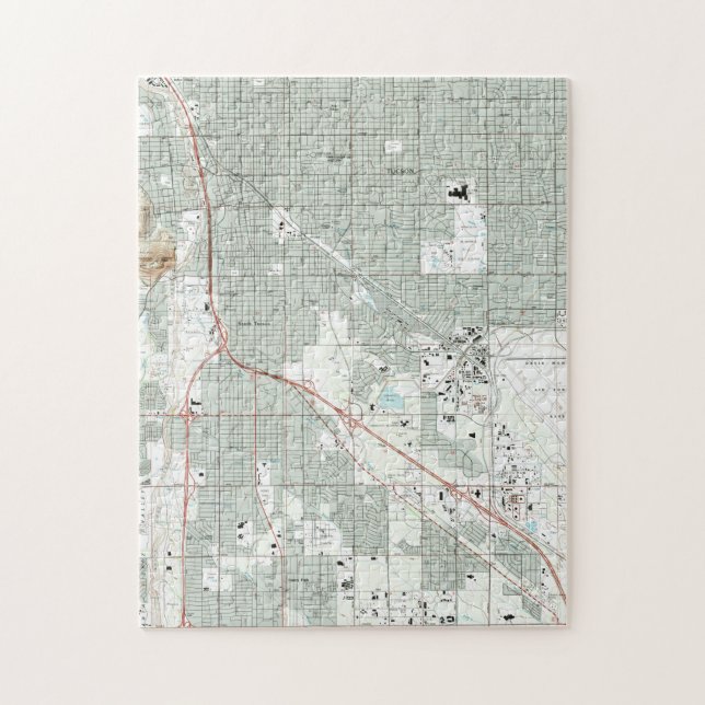 Puzzle Tucson Arizona Map (1992) (Vertical)