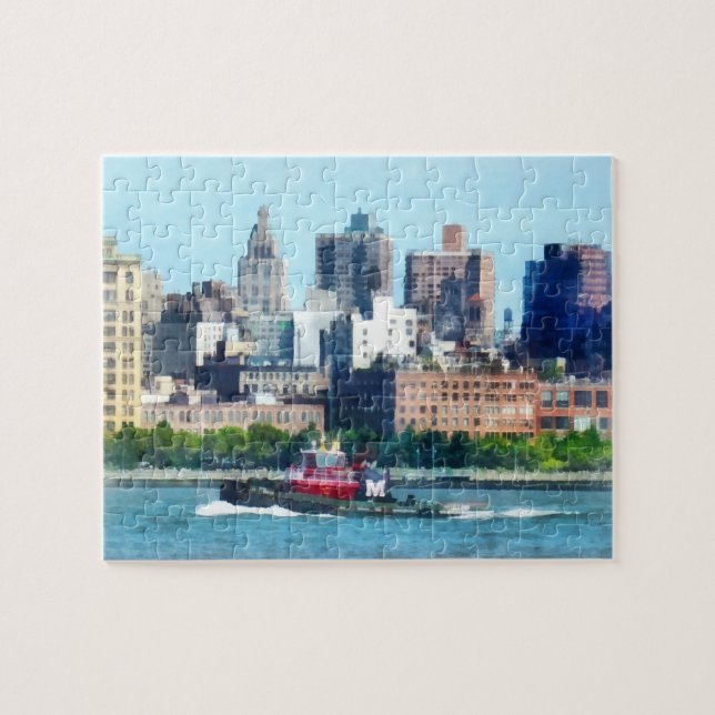 Puzzle Tugboat Against Manhattan (Horizontal)