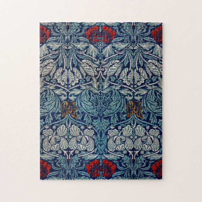 Puzzle Tulip and Rose, William Morris (Vertical)