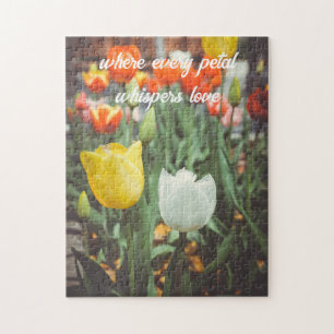 Puzzle Tulipes à ressort colorées de style vintage