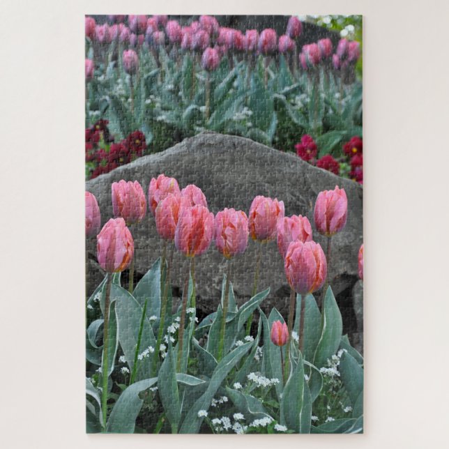 Puzzle Tulipes à ressort rose (Vertical)