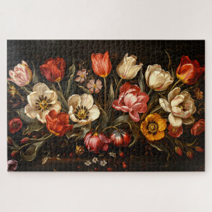 Puzzle Tulipes colorées Peinture à l'huile botanique