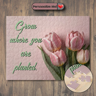 Puzzle Tulipes de printemps personnalisables Motivationne