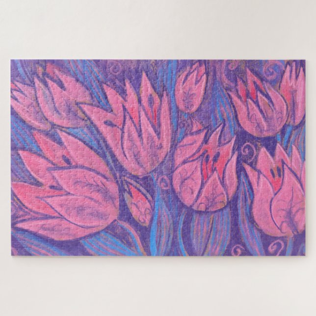 Puzzle Tulipes funky Fleurs de printemps peinture florale (Horizontal)