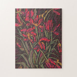 Puzzle Tulipes mourantes Fleurs rouges État de la peintur