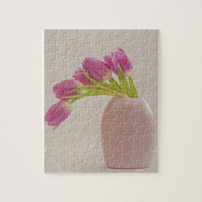 Puzzle Tulipes Roses Et Dentelles (Vertical)