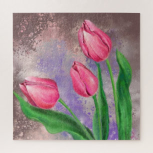Puzzle Tulipes Roses - Peinture