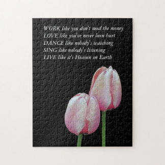 Puzzle Tulipes Travailler Amour Danse Vivre Citation Insp