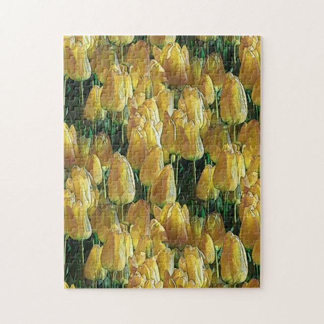 Puzzle Tulips Sunshine Yellow (Vertical)