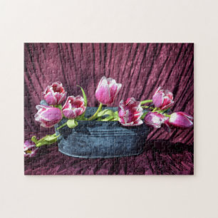 Puzzle Tulpen Stillleben à Rosa