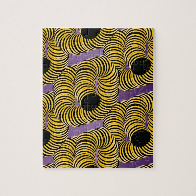 Puzzle Tunnels Trippy à Dégradé Moderne Abeille Jaune (Vertical)