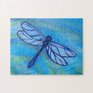 Puzzle Turquoise Bleu Dragonfly Ailes Eau