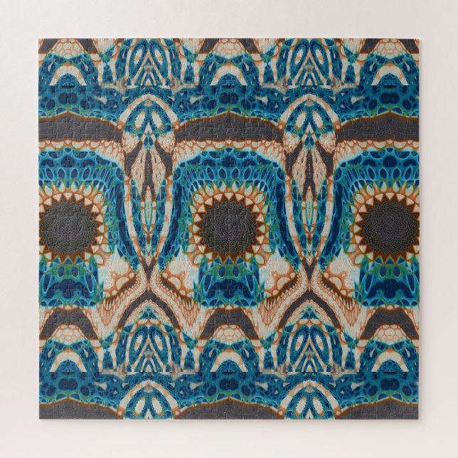 Puzzle Turquoise Gold Sun Southwestern Art (Vertical)