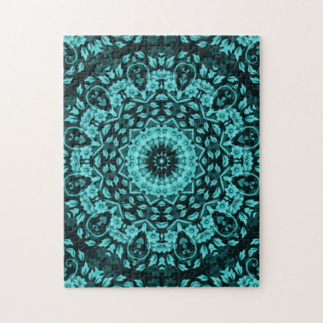 Puzzle Turquoise Turquoise Floral Mandala (Vertical)