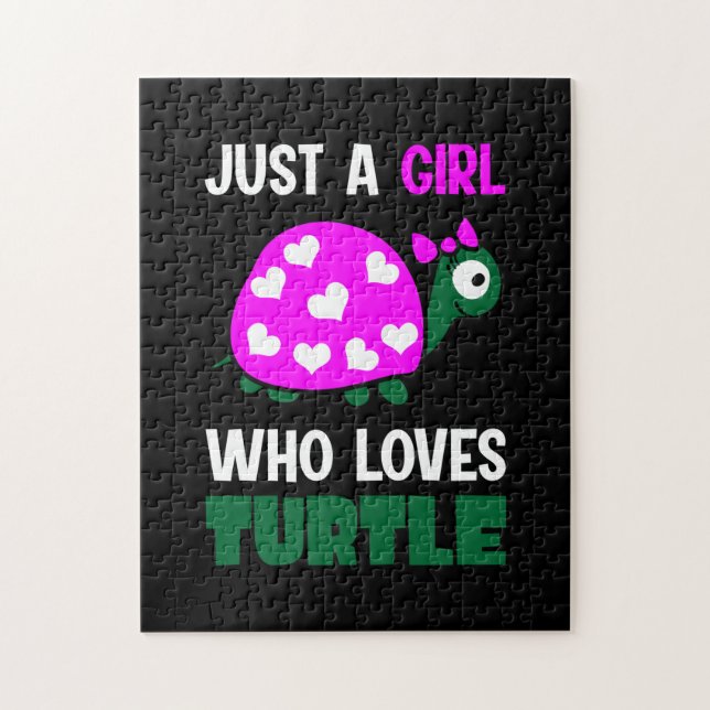 Puzzle Turtle Lover | Une fille qui aime les tortues (Vertical)